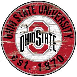 Ohio State Buckeyes Wood Sign - 24" Round