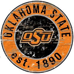 Oklahoma State Cowboys Wood Sign - 24" Round