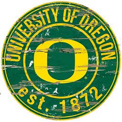 Oregon Ducks Wood Sign - 24" Round