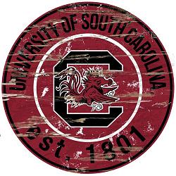 South Carolina Gamecocks Wood Sign - 24" Round