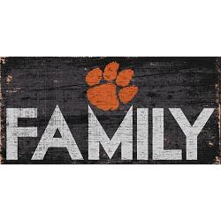 Clemson Tigers Sign Wood 12x6 Family Design