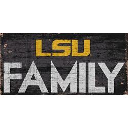 LSU Tigers Sign Wood 12x6 Family Design