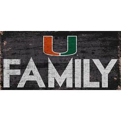 Miami Hurricanes Sign Wood 12x6 Family Design