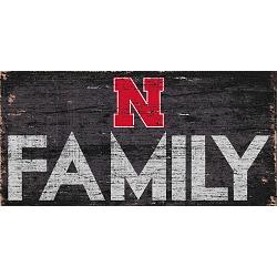 Nebraska Cornhuskers Sign Wood 12x6 Family Design