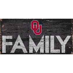 Oklahoma Sooners Sign Wood 12x6 Family Design