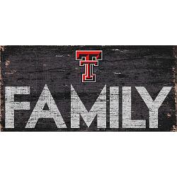 Texas Tech Red Raiders Sign Wood 12x6 Family Design