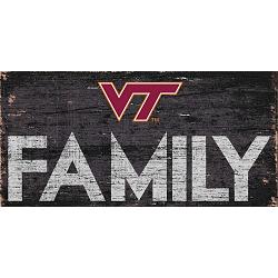 Virginia Tech Hokies Sign Wood 12x6 Family Design