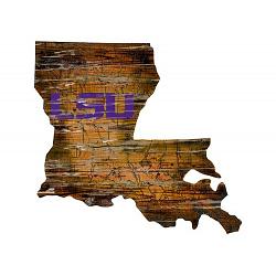 LSU Tigers Wood Sign - State Wall Art