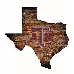 Texas A&M Aggies Wood Sign - State Wall Art