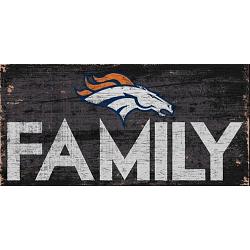 Denver Broncos Sign Wood 12x6 Family Design