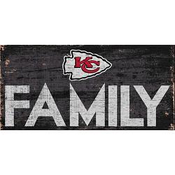 Kansas City Chiefs Sign Wood 12x6 Family Design