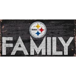 Pittsburgh Steelers Sign Wood 12x6 Family Design