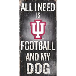 Indiana Hoosiers Wood Sign - Football and Dog 6x12