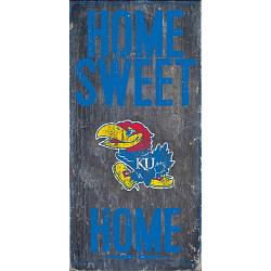 Kansas Jayhawks Wood Sign - Home Sweet Home 6x12