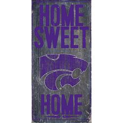 Kansas State Wildcats Wood Sign - Home Sweet Home 6x12