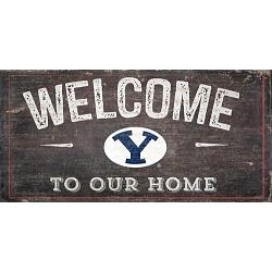 BYU Cougars Sign Wood 6x12 Welcome To Our Home Design