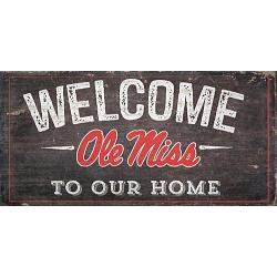 Mississippi Rebels Sign Wood 6x12 Welcome To Our Home Design