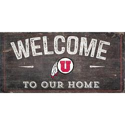 Utah Utes Sign Wood 6x12 Welcome To Our Home Design