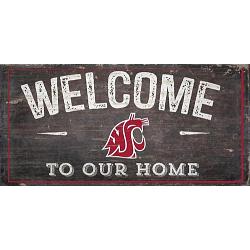 Washington State Cougars Sign Wood 6x12 Welcome To Our Home Design