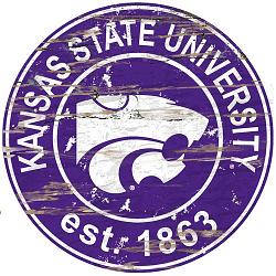 Kansas State Wildcats Wood Sign - 24" Round