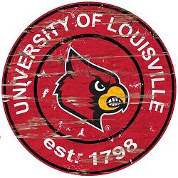 Louisville Cardinals Wood Sign - 24" Round