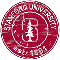 Stanford Cardinal Wood Sign - 24" Round
