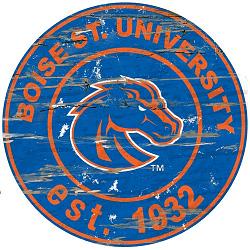 Boise State Broncos Wood Sign - 24" Round