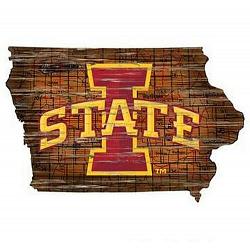 Iowa State Cyclones Sign Wood 24 Inch State Wall Art Design