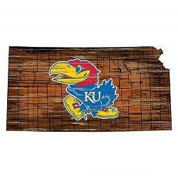 Kansas Jayhawks Sign Wood 24 Inch State Wall Art Design