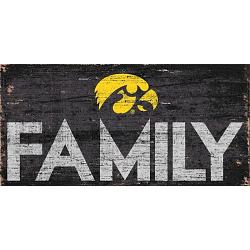 Iowa Hawkeyes Sign Wood 12x6 Family Design