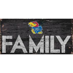 Kansas Jayhawks Sign Wood 12x6 Family Design