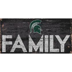 Michigan State Spartans Sign Wood 12x6 Family Design