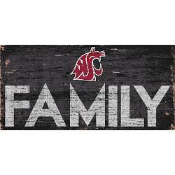 Washington State Cougars Sign Wood 12x6 Family Design