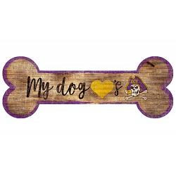 East Carolina Pirates Sign Wood 6x12 Dog Bone Shape