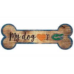 Florida Gators Sign Wood 6x12 Dog Bone Shape