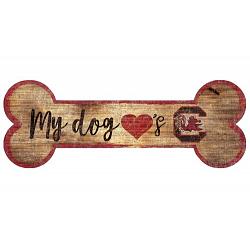 South Carolina Gamecocks Sign Wood 6x12 Dog Bone Shape