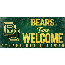 Baylor Bears Wood Sign Fans Welcome 12x6