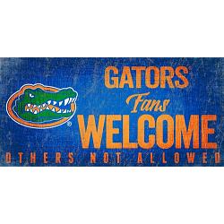 Florida Gators Wood Sign Fans Welcome 12x6