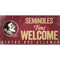 Florida State Seminoles Wood Sign Fans Welcome 12x6