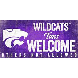 Kansas State Wildcats Wood Sign Fans Welcome 12x6