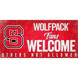 North Carolina State Wolfpack Wood Sign Fans Welcome 12x6
