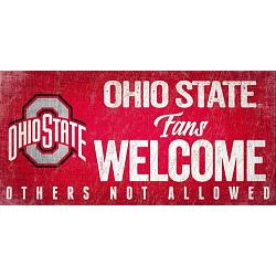 Ohio State Buckeyes Wood Sign Fans Welcome 12x6