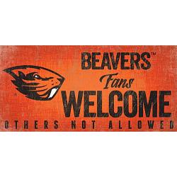 Oregon State Beavers Wood Sign Fans Welcome 12x6