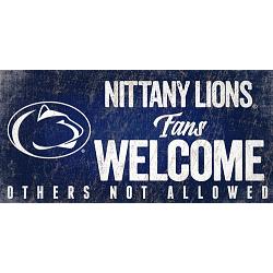 Penn State Nittany Lions Wood Sign Fans Welcome 12x6