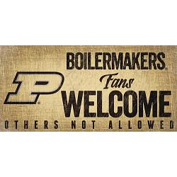 Purdue Boilermakers Wood Sign Fans Welcome 12x6