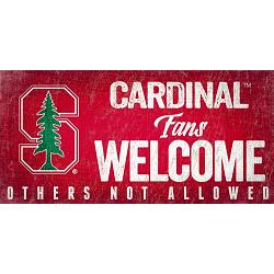 Stanford Cardinal Wood Sign Fans Welcome 12x6