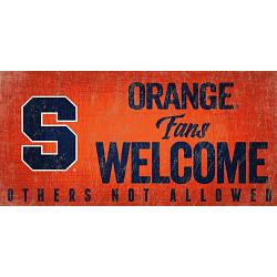 Syracuse Orange Wood Sign Fans Welcome 12x6