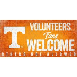 Tennessee Volunteers Sign Wood 12x6 Fans Welcome Design