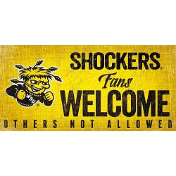 Wichita State Shockers Sign Wood 12x6 Fans Welcome Design