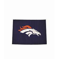 Denver Broncos Sign Wood 12 Inch Team Color State Shape Design